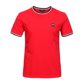 Popular Custom Mens Fashion Tee Shirts Round Neck Red Black White Color