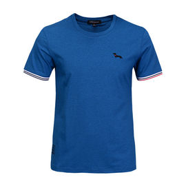 Customizable dropship embroidery t shirt men,plain round neck logo t-shirt