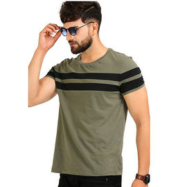 Solid Pattern Stylish Mens T Shirts Plain Dyed Technics Jersey Fabric Customized Color