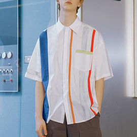 Fashion Boys Polo T Shirts Color Combination Collar Design Short Sleeve