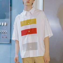Fashion Boys Polo T Shirts Color Combination Collar Design Short Sleeve