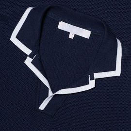 Dark Blue Mens Trendy T Shirts V Neck Collar Fabric Weight 180 Grams Customized Logo