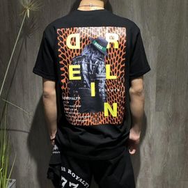 Black Fashionable Mens T Shirts , Polo Style T Shirt Custom Logo Printing