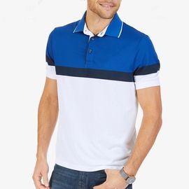 Breathable Color Block Mens Polo Style Shirts Short Sleeve Slim For Summer