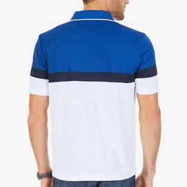 Breathable Color Block Mens Polo Style Shirts Short Sleeve Slim For Summer
