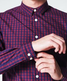 Slim Fit Mens Office Wear Shirts , Bright Color Men's Business Casual Shirts
