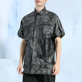 Black Short Sleeve Casual Dress Shirts For Summer OEM ODM Service