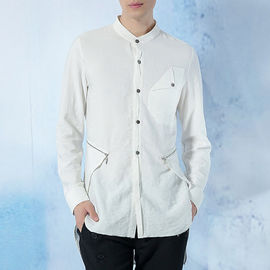 Blank High End Mens Fashion Casual Shirts Full Sleeve Polyester / Cotton Material