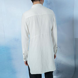 Blank High End Mens Fashion Casual Shirts Full Sleeve Polyester / Cotton Material