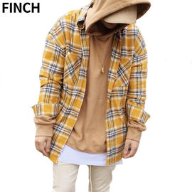 Custom Long Sleeve Men's Flannel Plaid Shirt Comfort Soft For Autumn