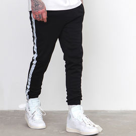 Wholesale 3m reflective striped pants mens custom casual streetwear jogger sports trousers