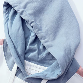 Comfortable Men Color Block Hooded Sweatshirt Anti - Shrink For Teenages / Adults