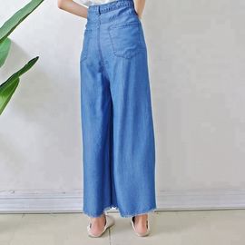 Loose Fit High Waist Denim Wide Leg Jeans Bell Bottom Trousers For Young Ladies