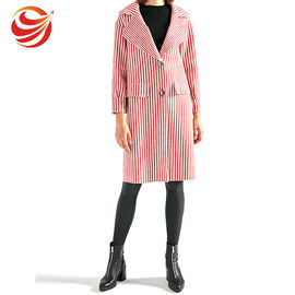 Long Big Lapel Women's Casual Winter Coats , Woolen Overcoat For Ladies