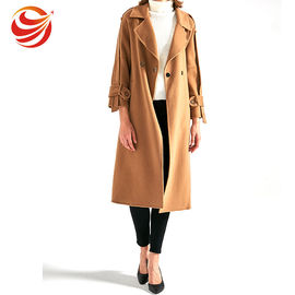 Slim Fit Women's Casual Winter Coats , Camel Wool Jacket For Ladies