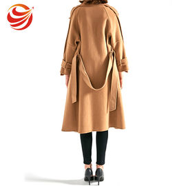 Slim Fit Women's Casual Winter Coats , Camel Wool Jacket For Ladies
