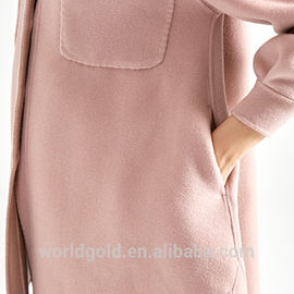 Luxury Long Ladies Wool Overcoat With Button Fashion Style OEM / ODM Service
