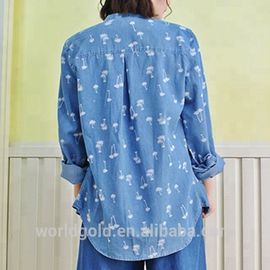 100% Cotton Casual Long Sleeves Oversize Washed T Shirt With Count Tree Printed