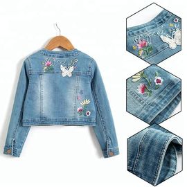 New Promotion Embroidery  Long sleeve denim jacket kids