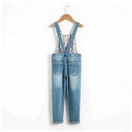 Light Blue Overall Dungaree Jeans Jumpsuit For Children Girl Anti - Pilling
