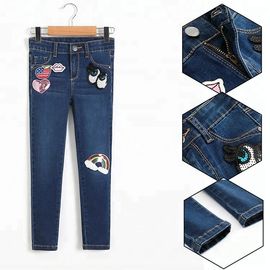 Slim Fit Style Whisker Baby Girl Jeans Pants With Sequin Patch Design