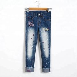 Slim Fit Kids Denim Clothes Children Jeans Pant Color Print Embroidered