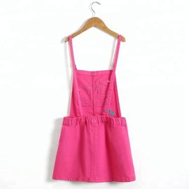 Stretchable Waist Summer Peach Overalls Skirts Sleeveless For 8-16 Years Girls