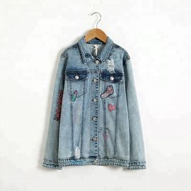 Fashion Spring Teen Girls Denim Clothes Jean Jacket Casual / Printed Pattern
