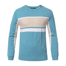 Color Block Mens Warm Winter Sweaters , Men's Cotton Pullover Sweaters
