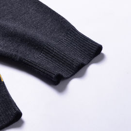 Black Warm Winter Men'S Wool Sweater , Business Casual Crew Neck Sweater