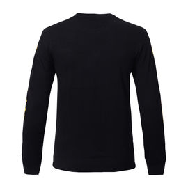 Black Casual Mens Pullover Jumper , Men's Knit Pullover Sweater Anti - Wrinkle