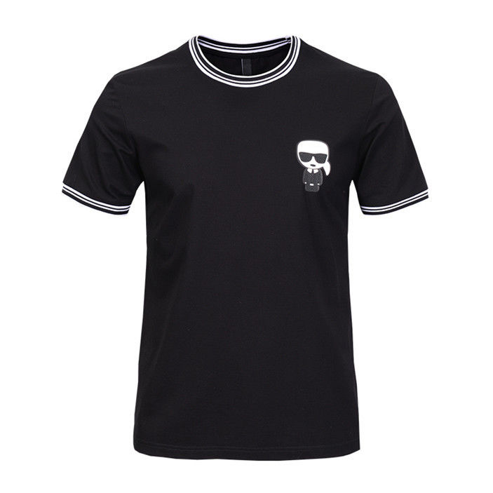 Black Stylish Mens T Shirts S-XXXL Size Eco Friendly OEM ODM OBM Service