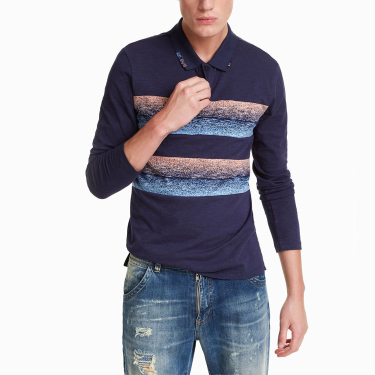 OEM Polo Long Sleeve T Shirts Casual Clothing For Mens Quick Dry