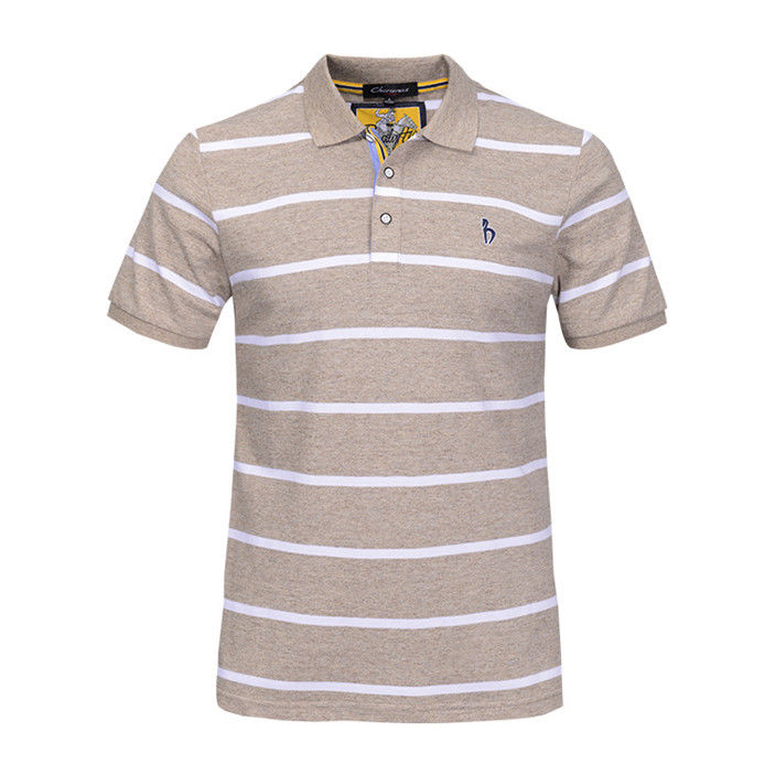 Custom quality 100 cotton striped t shirt polo t-shirt men low moq