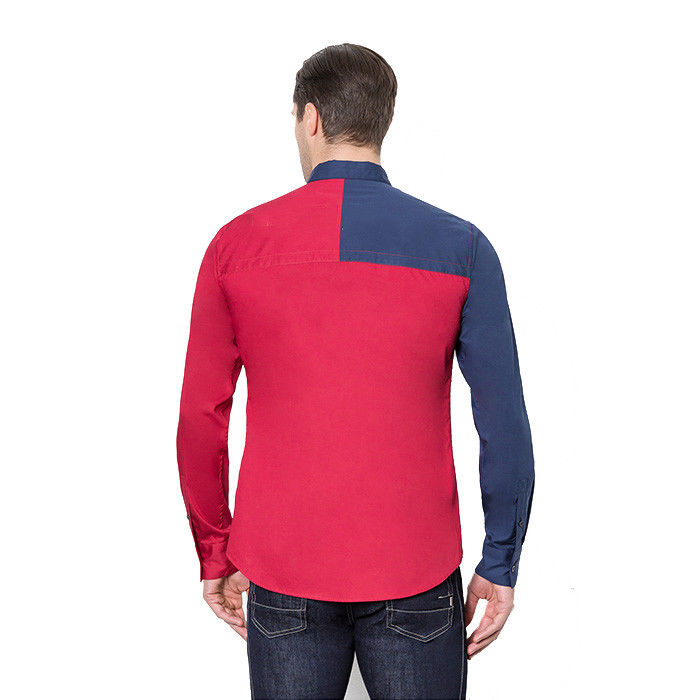 European Style Custom Cotton Men's Dress Shirt Long Sleeve,2019 Business Casual Splice Man Shirt for Men