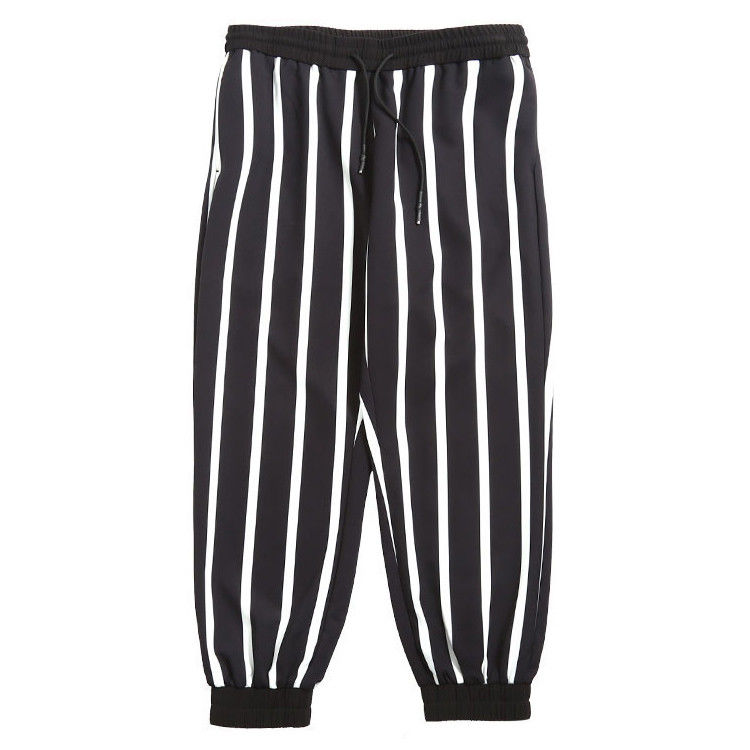 Stripe Men Loose Jogger Pants / Sportswear Sweatpants For Outdoor Running