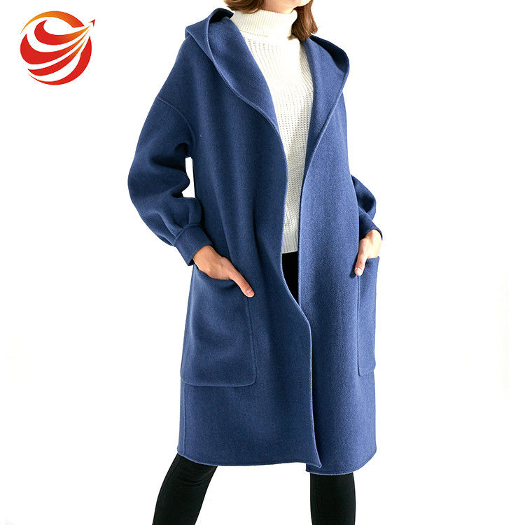 Long Style Women'S Ankle Length Winter Coat With Hood And Big Pocket