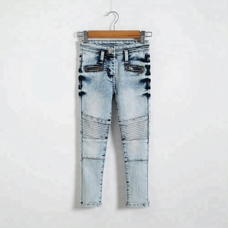 Slim Fit Long Section Kids Denim Clothes , 2 - 8 Years Children Denim Jeans